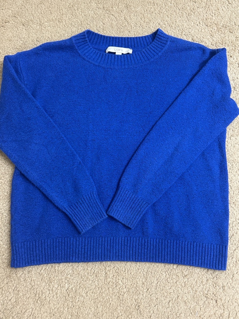 LOFT Crewneck Sweater in Bright Blue